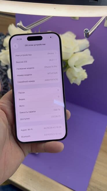 ноутбук apple цена бишкек: IPhone 15 Pro, Колдонулган, 256 ГБ, 86 % — 8