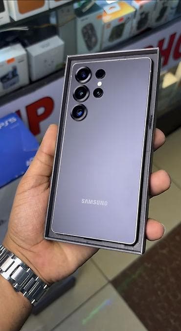 чехол s23: Samsung Galaxy S25 Ultra, Б/у, 256 ГБ, цвет - Серый, eSIM, 2 SIM — 2