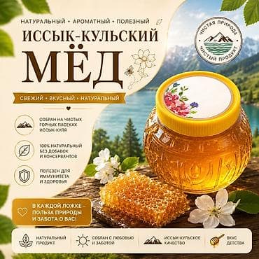 Бал: Иссык-кульский мёд 1кг 600 сом, оптом цена договорная!!! - — 1
