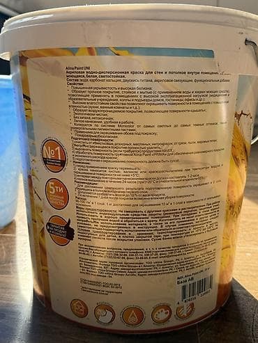 титана: Акриловая краска, Для стены, цвет - Белый, 25 кг, Матовая, Моющаяся — 2