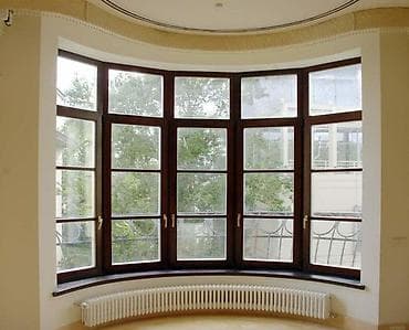 Панорамное эркерное окно из тёмного дерева - Конфигурация