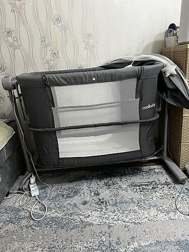 автокресло люлька: Детская приставная кроватка, Без колесиков, цвет - Серый — 4