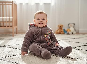 Теплый детский комбинезон Premaman, размер 9 месяцев. Особенности: -