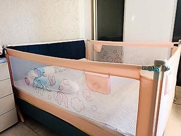 детские двухъярусные кровати со столом: Бортики для детских кроватей, Б/у, цвет - Розовый — 3