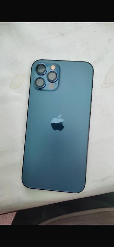 IPhone 12 Pro, Б/у, 128 ГБ, Pacific Blue, Защитное стекло, Коробка