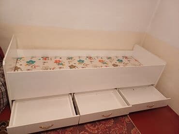 батинке койгуч: Уктоочу бөлмө гарнитуру, Эки кишилик керебет, ДСП, түсү - Саргыч боз — 10