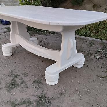 кухонная стол: Кухонный стол, Овальная, Нераскладной — 2