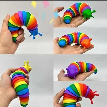 Антистресс-игрушка «Радужная гусеница» - Яркая многоцветная гусеница