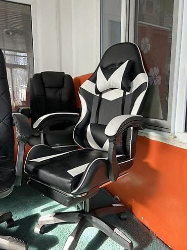 видеоигры: Игровое кресло, С колесиками, цвет - Черный, Экокожа — 6