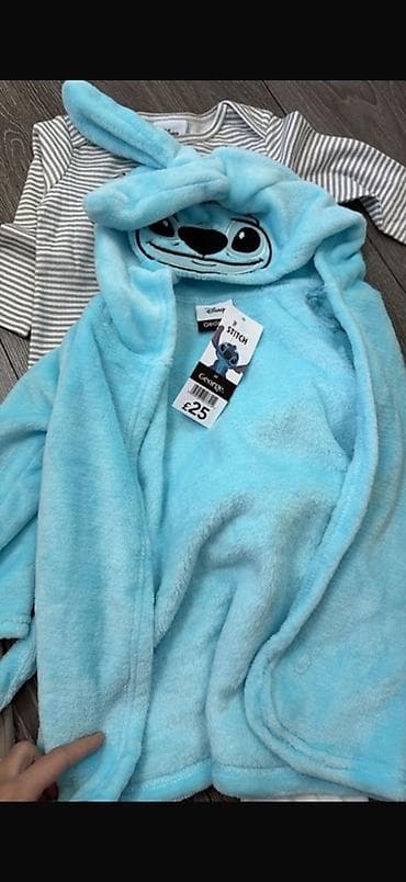 худи для девочек: Детский халат-плед с капюшоном Disney Stitch (бренд George). - Цвет — 1