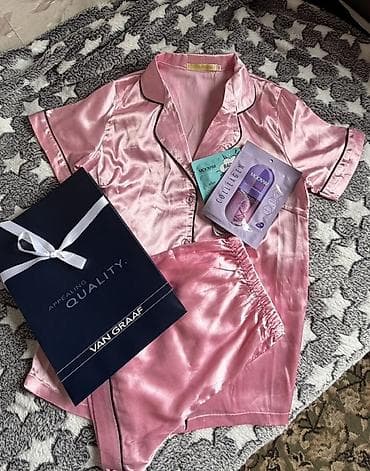 tech fleese: Пижамный комплект женский - Материал: атлас/сатин с легким блеском - — 3