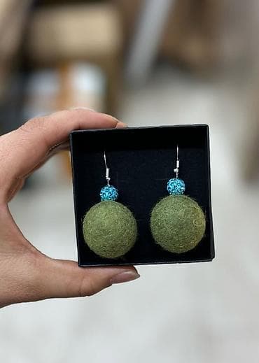 Серьги: Серьги из войлока Оригинальные серёжки из войлока. Войлочные — 4