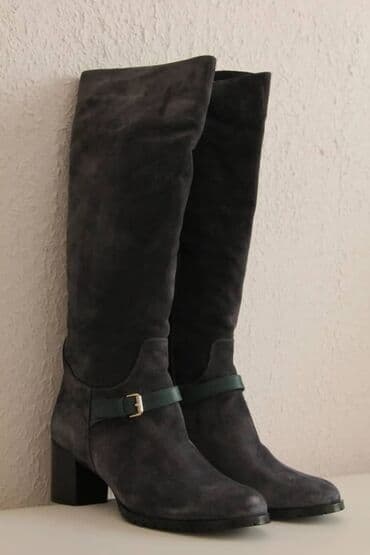 сапоги из натурального меха и кожи: Сапоги замшевые, производство Турция, последний 39,40 размер — 3