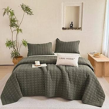 Комплекты постельного белья: Стеганый комплект для спальни LINXI HOME из 100% вареного хлопка — 4