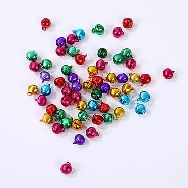 Бубенчики разноцветные, 100 шт. Бубенцы - смешанные цвета, диаметр at lalafo.kg Бубенчики разноцветные, 100 шт. Бубенцы - смешанные цвета, диаметр