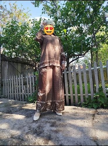 балдарга кийим: Женский комплект из двух предметов: рубашка свободного кроя и широкие — 3
