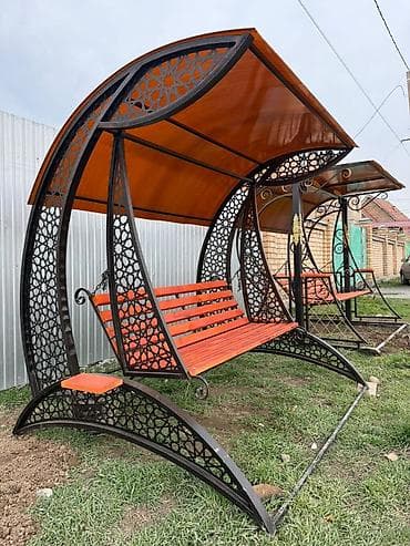 ротанговая качеля: Садовые качели Со спинкой, С крышей — 5