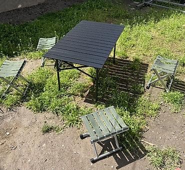 переносной стол: Сдается в аренду складной походный комплект: алюминиевый стол + 4 — 2