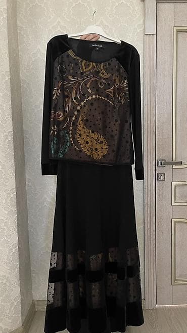 massimo duti: Комплект из двух предметов: блуза и длинная юбка в черном цвете. - — 1