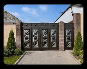 Распашные ворота: Стальные уличные ворота для частного дома - Материал: сталь — 3