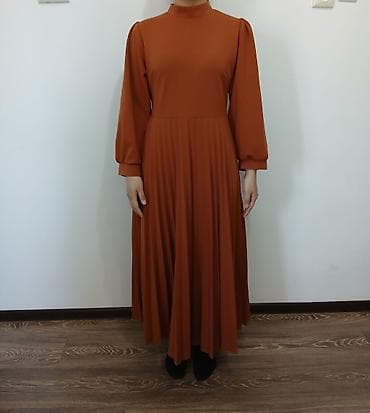 second hand: Платье PITA, макси длина, терракотового цвета. - Фасон: закрытое — 1