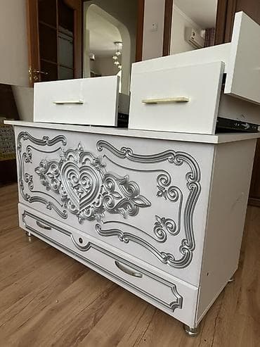 Комод для одежды, С зеркалом, ЛДСП, цвет - Белый