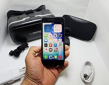 iphone kg: IPhone SE, Б/у, 64 ГБ, Черный, Кабель, 100 % — 1