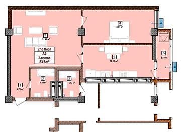 kg групп: 3 комнаты, 83 м², 4 этаж, Готовая ПСО (под самоотделку) — 2