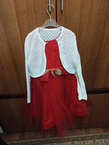 дом вещи: Детское платье, цвет - Красный, Б/у — 2