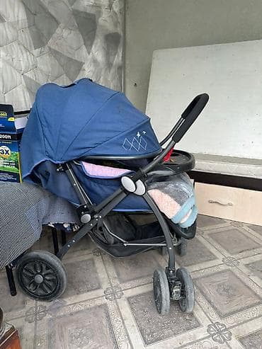 летный коляска: Коляска, Другой бренд, цвет - Голубой, Б/у, Самовывоз — 2