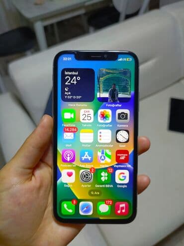 экран разбит: IPhone X, Б/у, Серебристый — 1