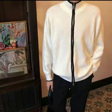 Свитера: Мужской свитер, L, Fusion, Новый, цвет - Белый, Бесплатная доставка — 2