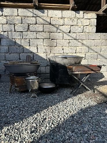 копчёный курдюк: Прокат, аренда - Большой казан с металлической крышкой и — 2