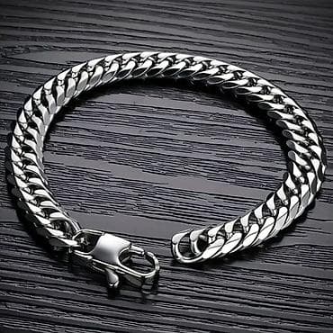 Жеке буюмдар: Мужской браслет-цепь из ювелирной нержавеющей стали. толстый браслет — 2