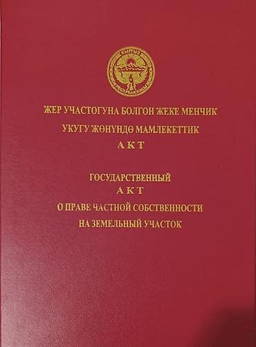 Кыймылсыз мүлк: 6 соток, Бизнес үчүн, Кызыл китеп, Техпаспорт, Сатып алуу-сатуу келишими — 1