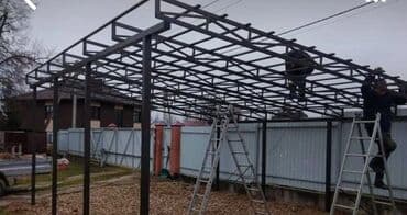 домик из контейнера: Навес для автомобиля с прочным металлическим каркасом и — 18