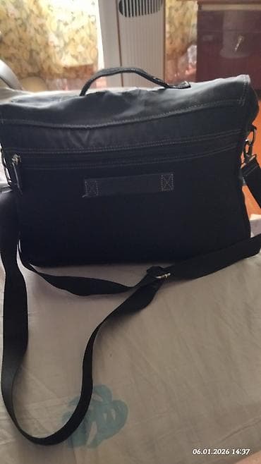 сумка для компьютера: Сумка-мессенджер/портфель для ноутбука и документов, черная — 2