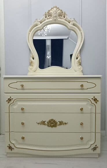 эки ярусту керебет: Уктоочу бөлмө гарнитуру, Жаңы, Эки кишилик керебет, Шкаф, Комод, Белоруссия, МДФ, Өзү алып кетүү, түсү - Ак — 4