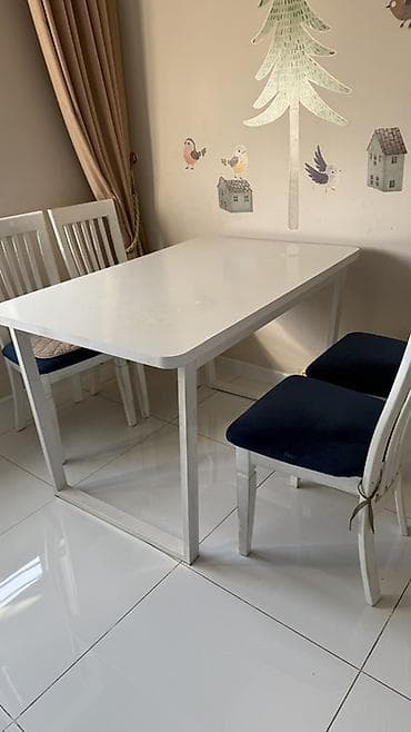 chair table: Кухонный стол и стул, цвет - Белый — 1
