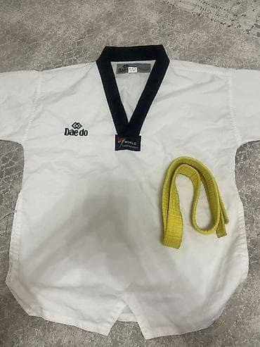 Добок для тхэквондо Daedo + жёлтый пояс. - Верх добока с чёрным — 1