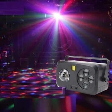 прожектор свет: Светомузыкальная установка 4 в 1 лазер, стробоскоп, диско шар, КТѴ — 4