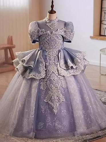 Жаш кыздардын көйнөктөрү: Балдар көйнөгү, түсү - Кызгылт көк, Жаңы — 1