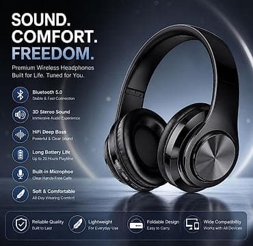 Наушник: 🎧Безпроводные наушники среднего уровня.Sound Comfort Freedom Складные — 1