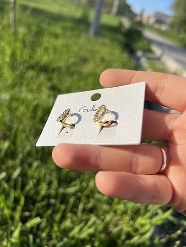 фурнитуру для бижутерии: Серьги-пусеты Gulkina - Дизайн: мини-кольца/петельки с фактурной — 6