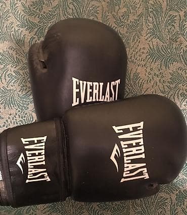 Спорт жана эс алуу: Боксерские перчатки Everlast, черные, классическая модель с манжетой — 3