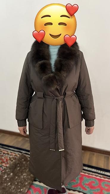 шуба италия: Пальто, Классика, Осень-весна, Ангора, Длинная модель, Двубортная модель, 2XL — 10