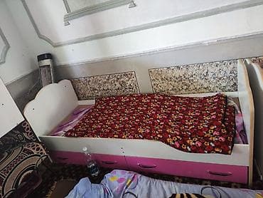Үй жана бакча: Спальный гарнитур: шкаф-купе и односпальная кровать с ящиками Состав — 2