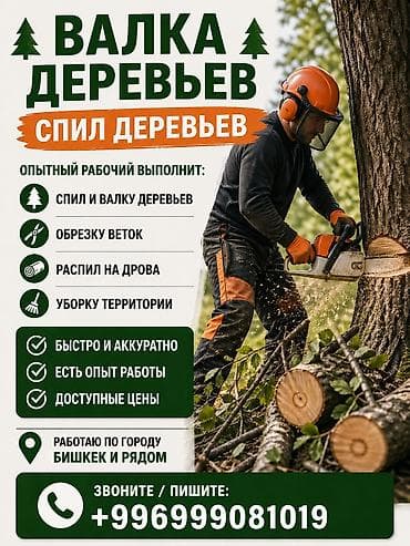 Дрова: 🌲 Валка деревьев / спил деревьев 🌲 Опытный рабочий выполнит: — спил и — 1