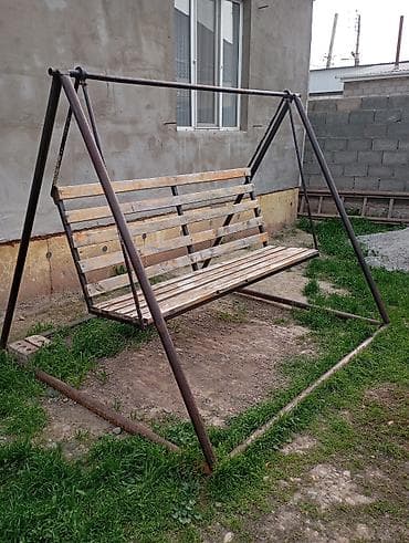 желе: Садовые качели Металл, Со спинкой, Без крыши — 2