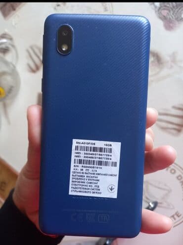 газовый обогреватель для дачи: Samsung Galaxy A01 Core, Колдонулган, түсү - Көк, 2 SIM — 1